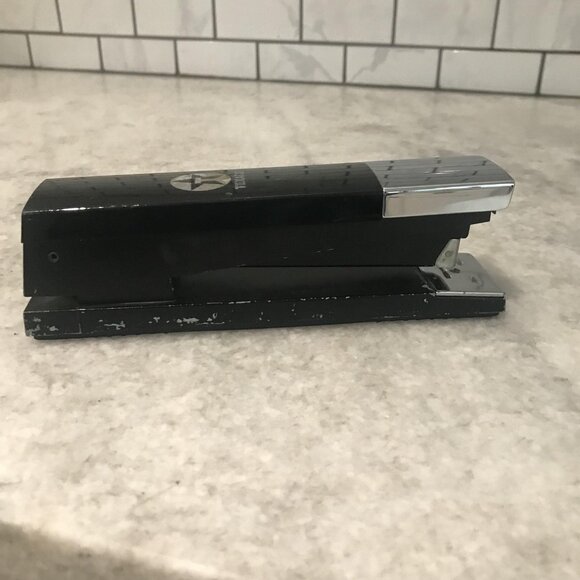 Boston 20 Hunt Stapler Texaco Logo Black Chrome Desktop Metal Made in USA Office - Picture 4 of 8